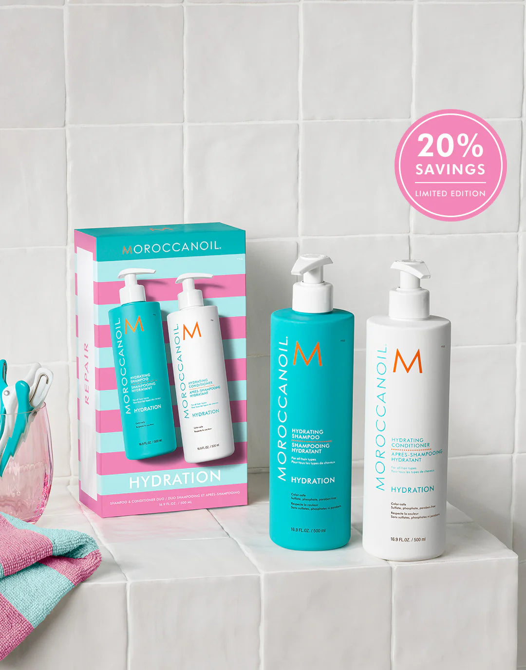 Hydrating Shampoo Conditioner Half Liter Set