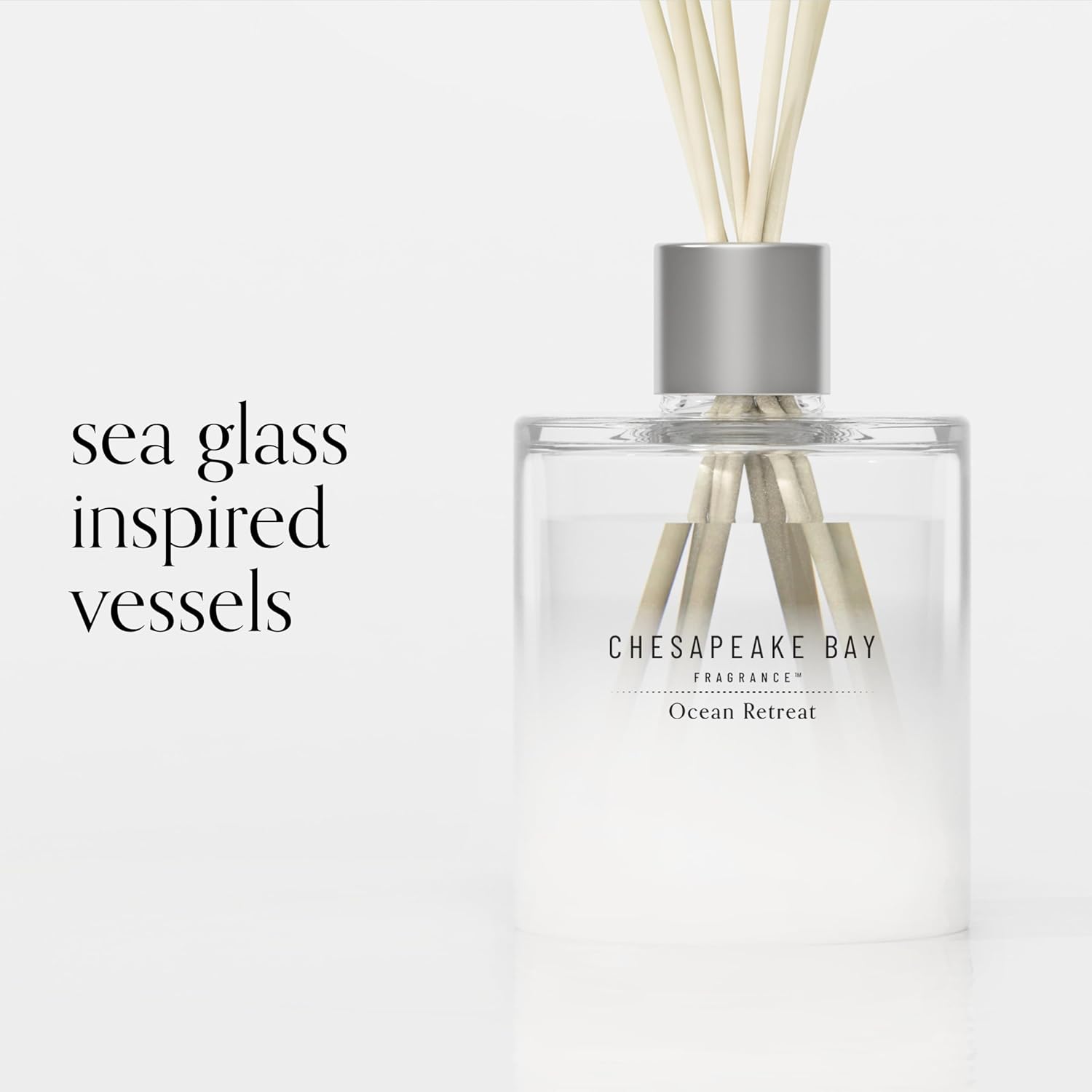 Reed Diffuser 57oz Ocean Retreat Scent Mood Evoking Sea Glass Inspired Jar Room Filling Fragrance Made with Essential Oils Coastal Fragrance for Home Décor or Gifting