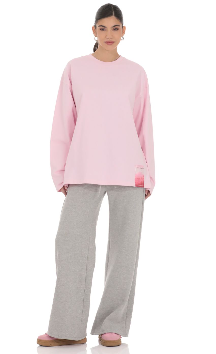 Lucy Graphic Crewneck Shirt in Pink