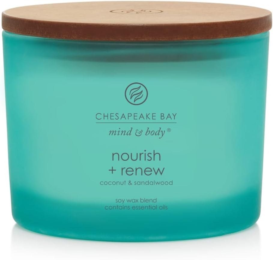 Candle Mind Body 3 Wick Coffee Table Jar Candle Nourish Renew Coconut Sandalwood