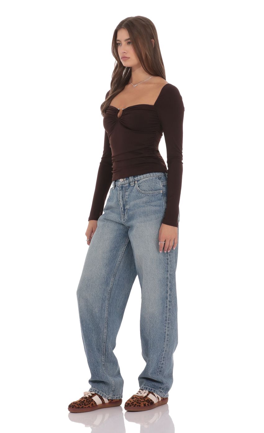 Faded Barrel Jeans in Washed Denim