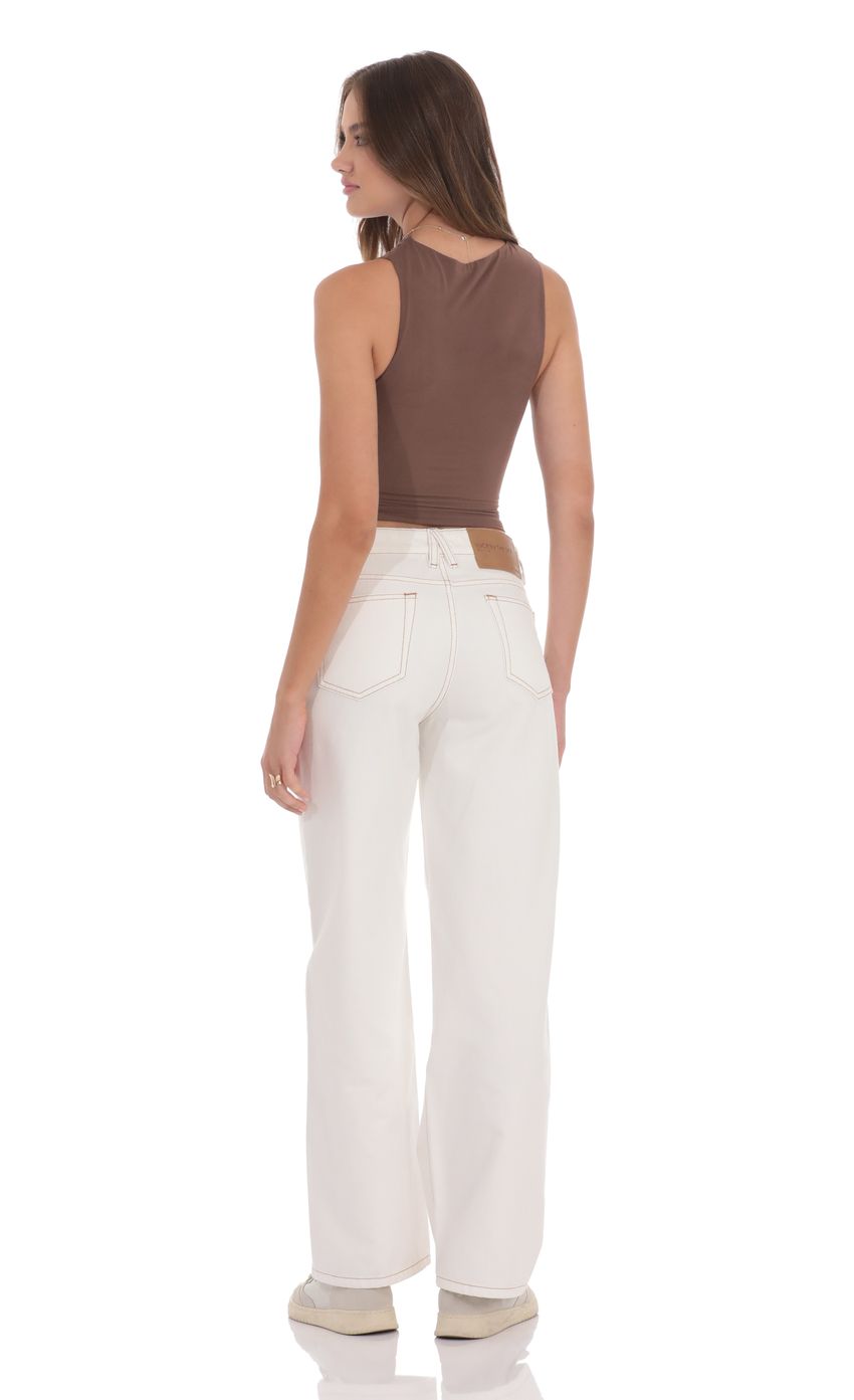 Relaxed Mid Rise Jeans in White