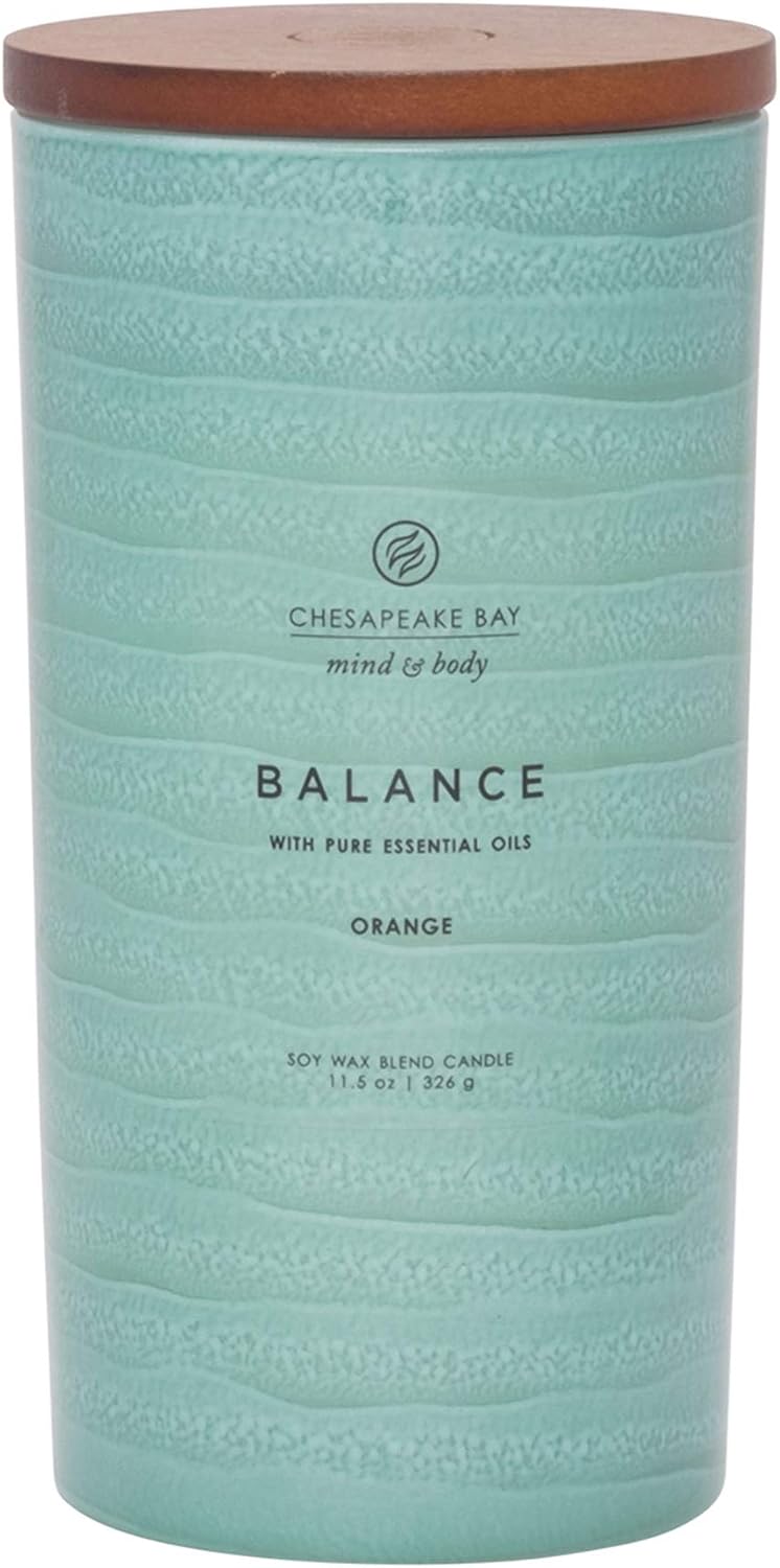Candle Mind Body Serenity Scented Candle Balance with Pure Essential Oils Orange Large