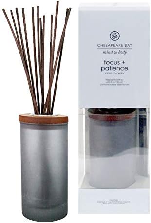 Candle Reed Diffuser Focus Patience Tobacco Cedar