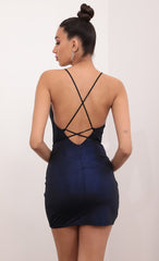 Sparkling Tulip Dress in Klein Blue