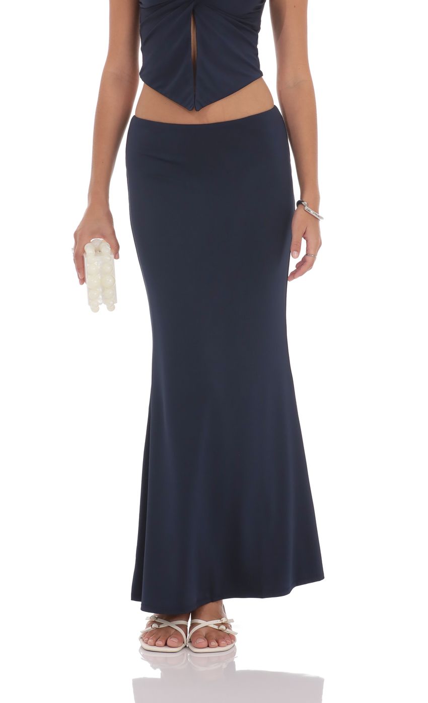 V Neck Twist Two Piece Set in Navy