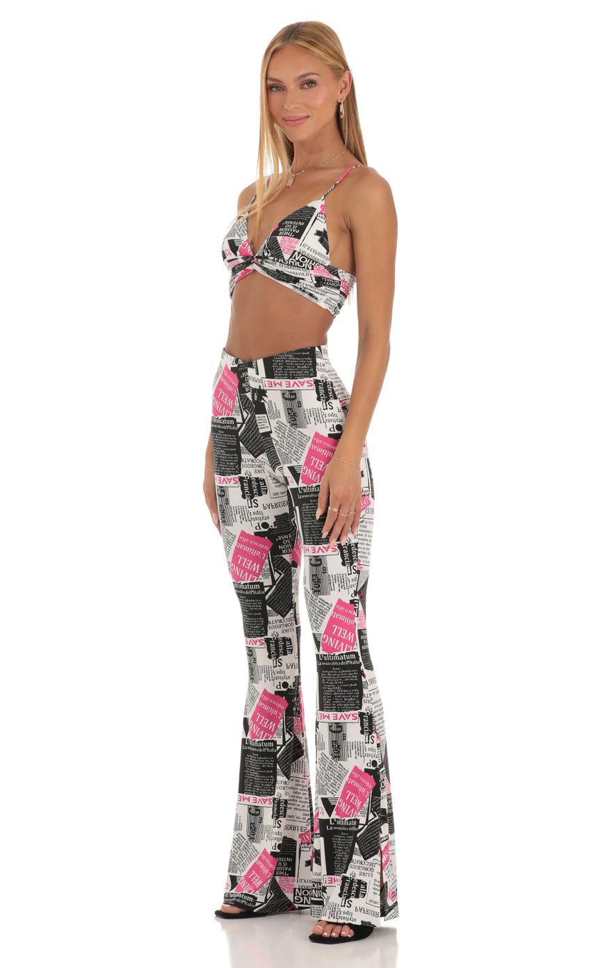 Two Piece Set in Newspapper Print