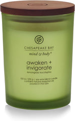 Candle PT40886 Scented Candle Awaken Invigorate Lemongrass Eucalyptus Medium Green Home Décor