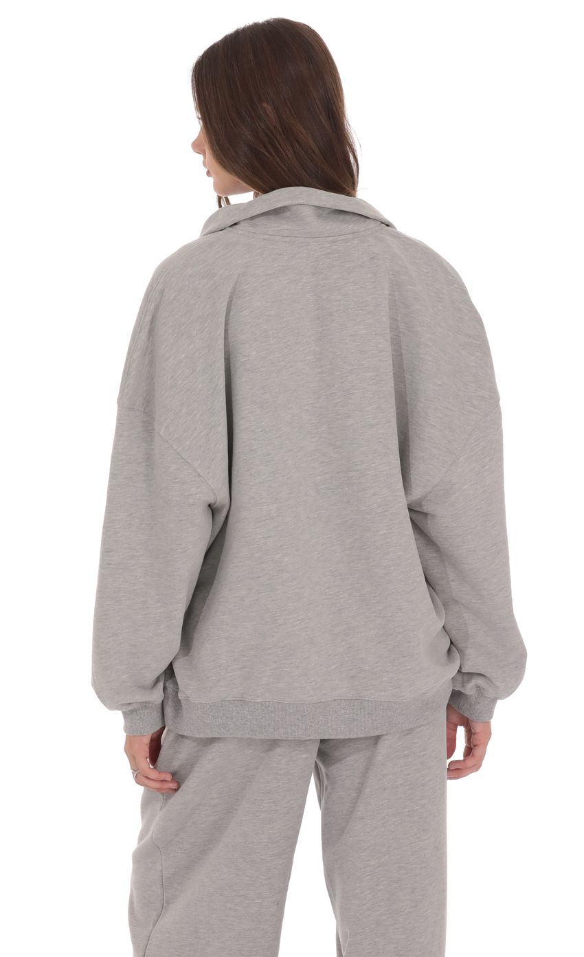 Quarter Zip Up Jumper in Grey