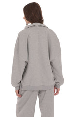 Quarter Zip Up Jumper in Grey
