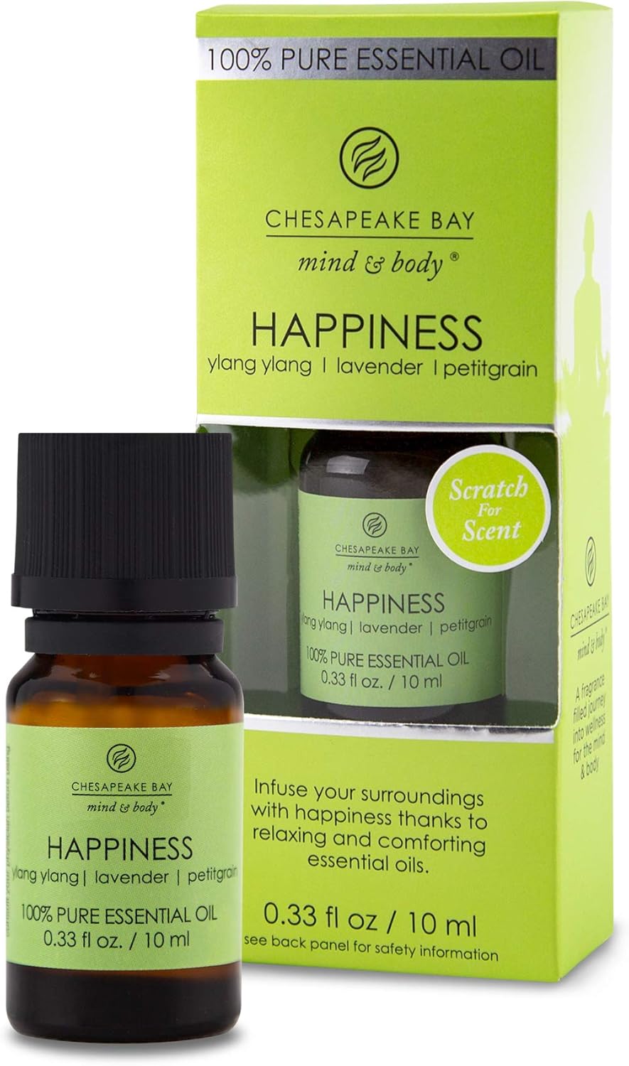 Candle 100 Pure Essential Diffuser Oil Happiness Ylang Ylang Lavender Petitgrain 10 Milliliter