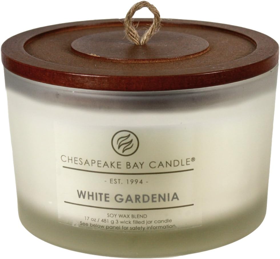 Candle PT18459 3 Wick Scented Candle White Gardenia Coffee Table Jar