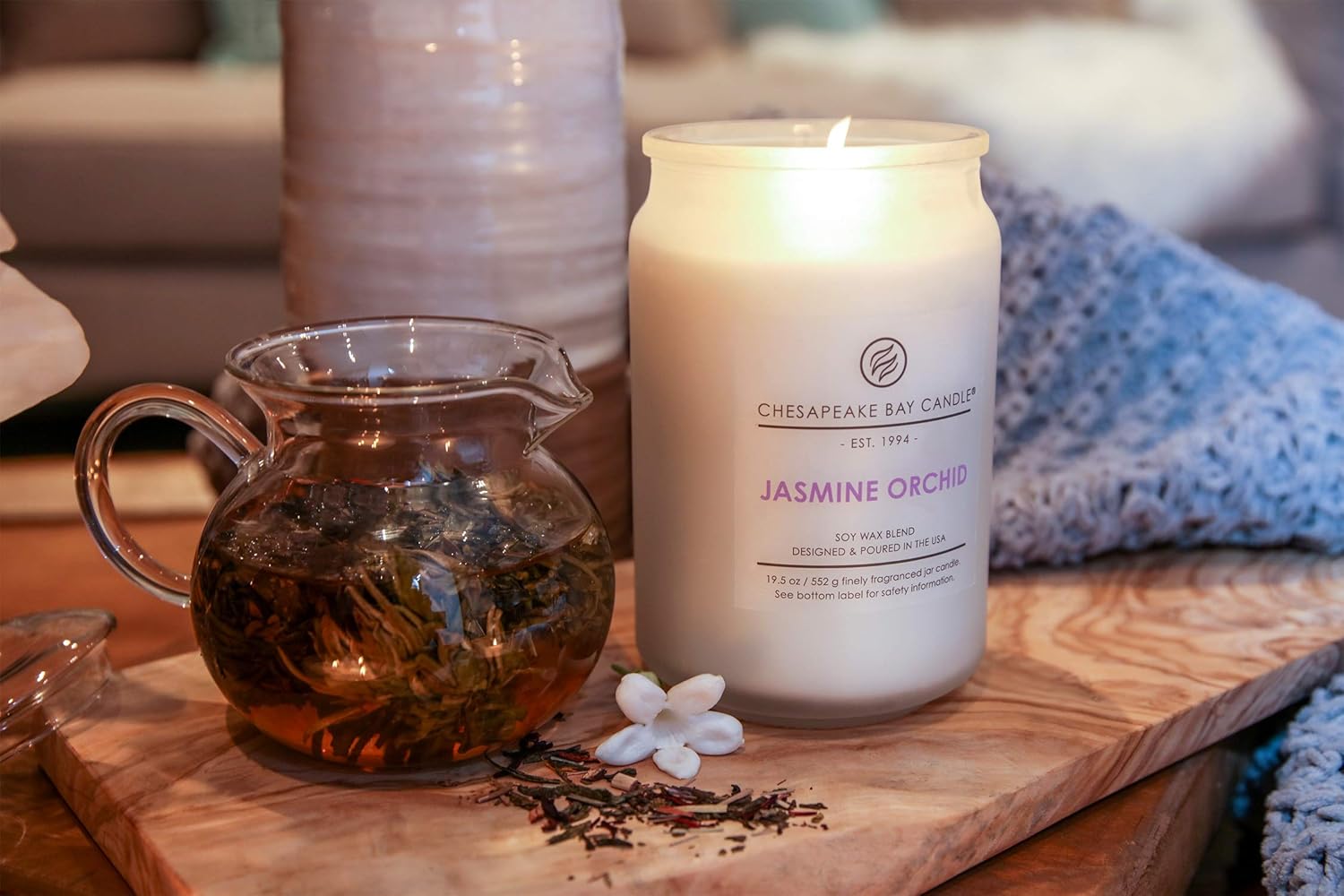 Candle Scented Candle Jasmine Orchid Large Jar