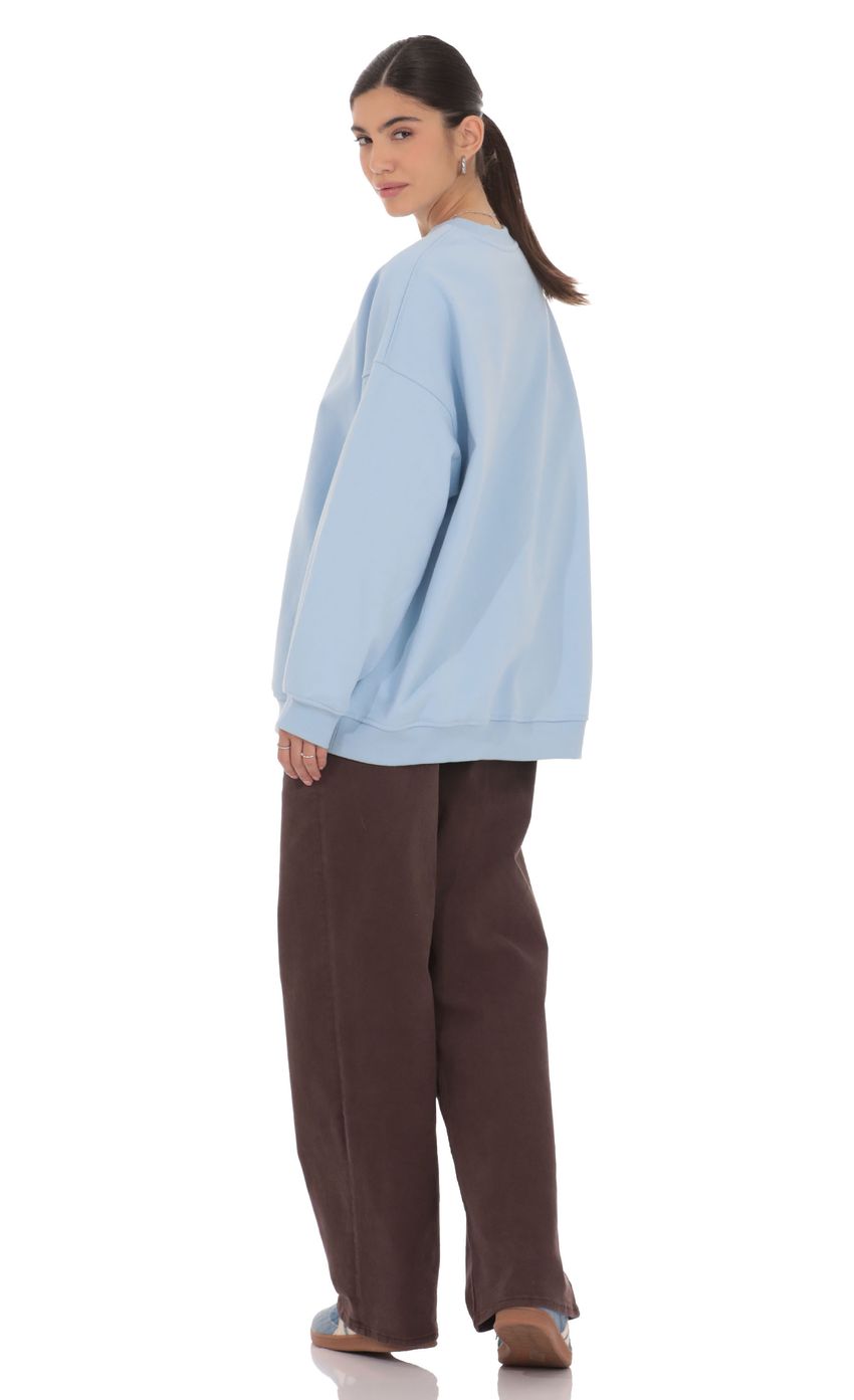 Lucy Oversized Crewneck in Blue