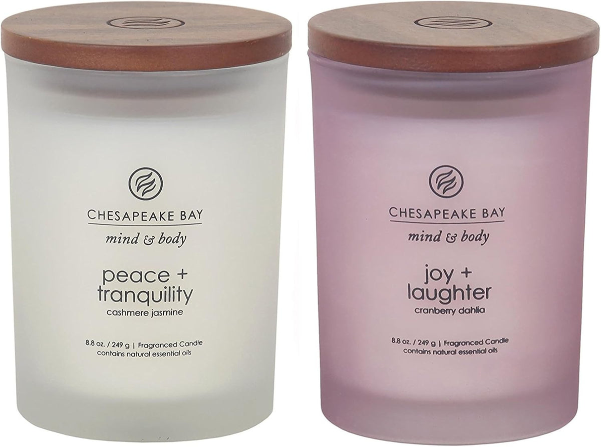 Candle Scented Candles Peace Tranquility Joy Laughter Medium 2 Pack