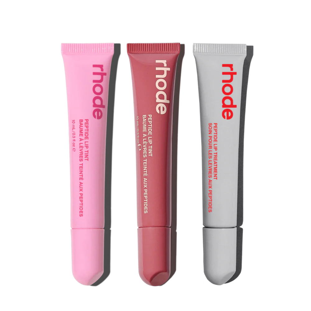 the peptide lip trio strawberry glaze jelly bean salty tan