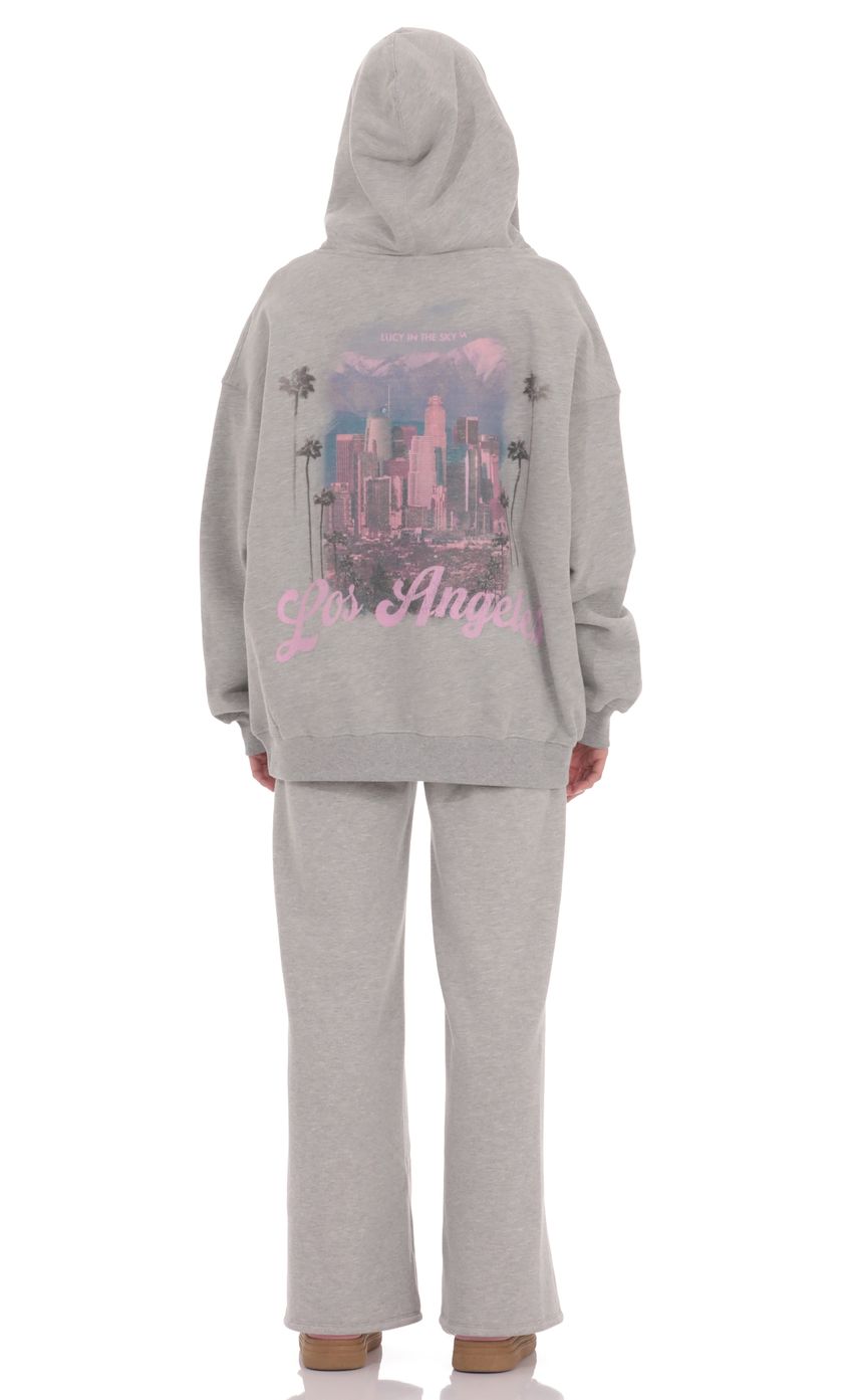 Los Angeles Fleece Hoodie in Grey