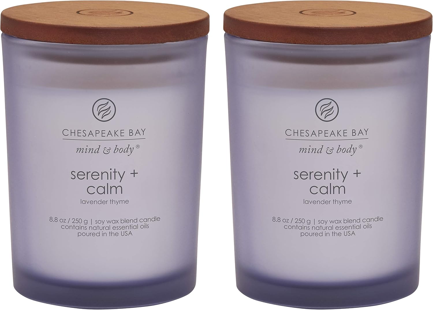 Candle Scented Candles Serenity Calm Lavender Thyme Medium Jar 2 Pack Perfect for Home Décor and Gifting