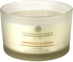 Candle 3 Wick Scented Candle Driftwood Amber Coffee Table Jar Brown