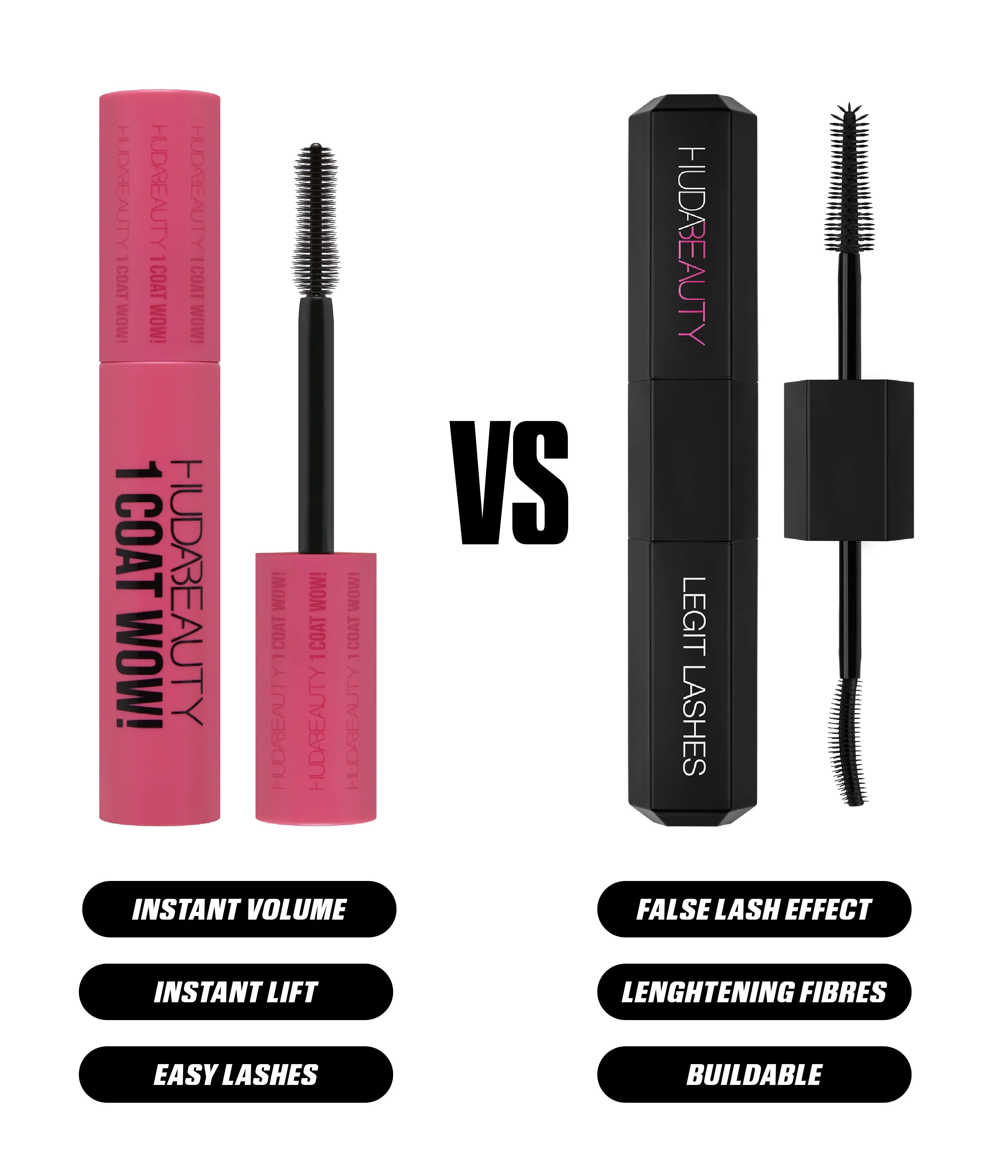 HUDA BEAUTY 1 COAT WOW Extra Volumizing and Lifting Mascara