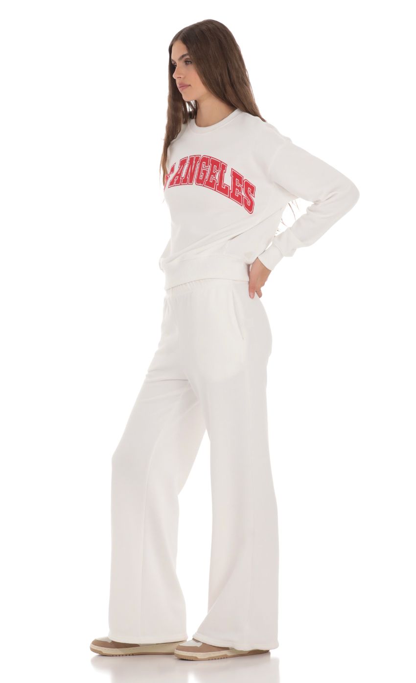 Heart Pocket Sweatpants in White