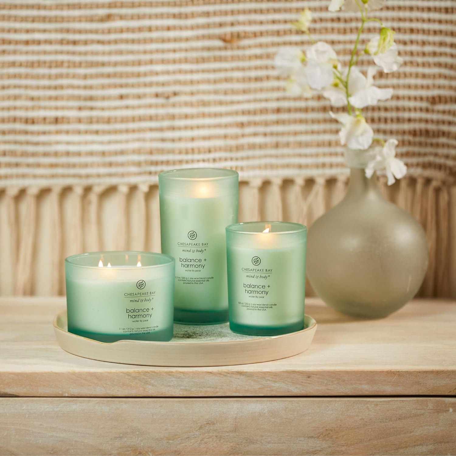 Candle Scented Candle Balance Harmony Water Lily Pear Coffee Table Home Décor
