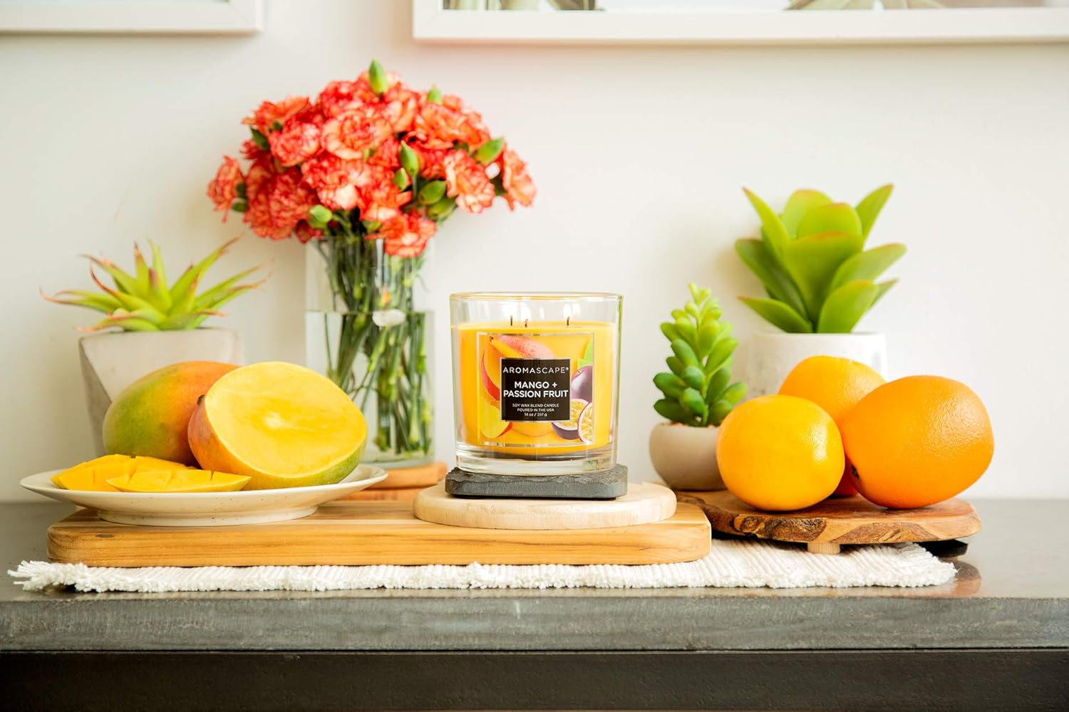 Aromascape 3 Wick Scented Jar Candle Mango Passion Fruit