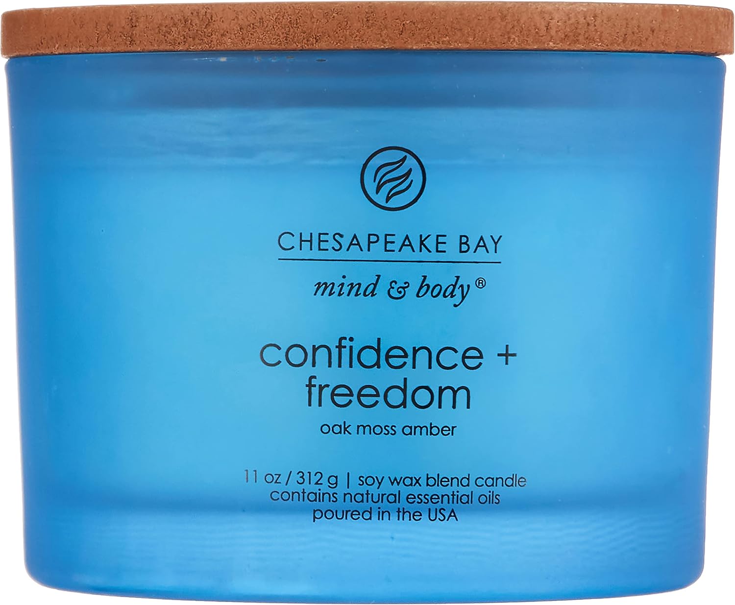 Candle Scented Candle Confidence Freedom Oak Moss Amber 3 Wick Coffee Table Jar Blue Home Décor