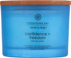 Candle Scented Candle Confidence Freedom Oak Moss Amber 3 Wick Coffee Table Jar Blue Home Décor