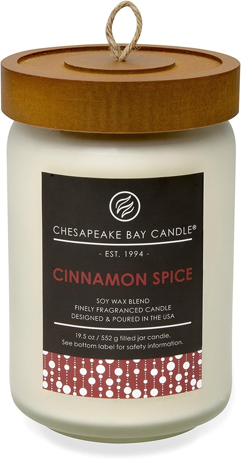 Candle Scented Candle Cinnamon Spice Large Jar White BRUN