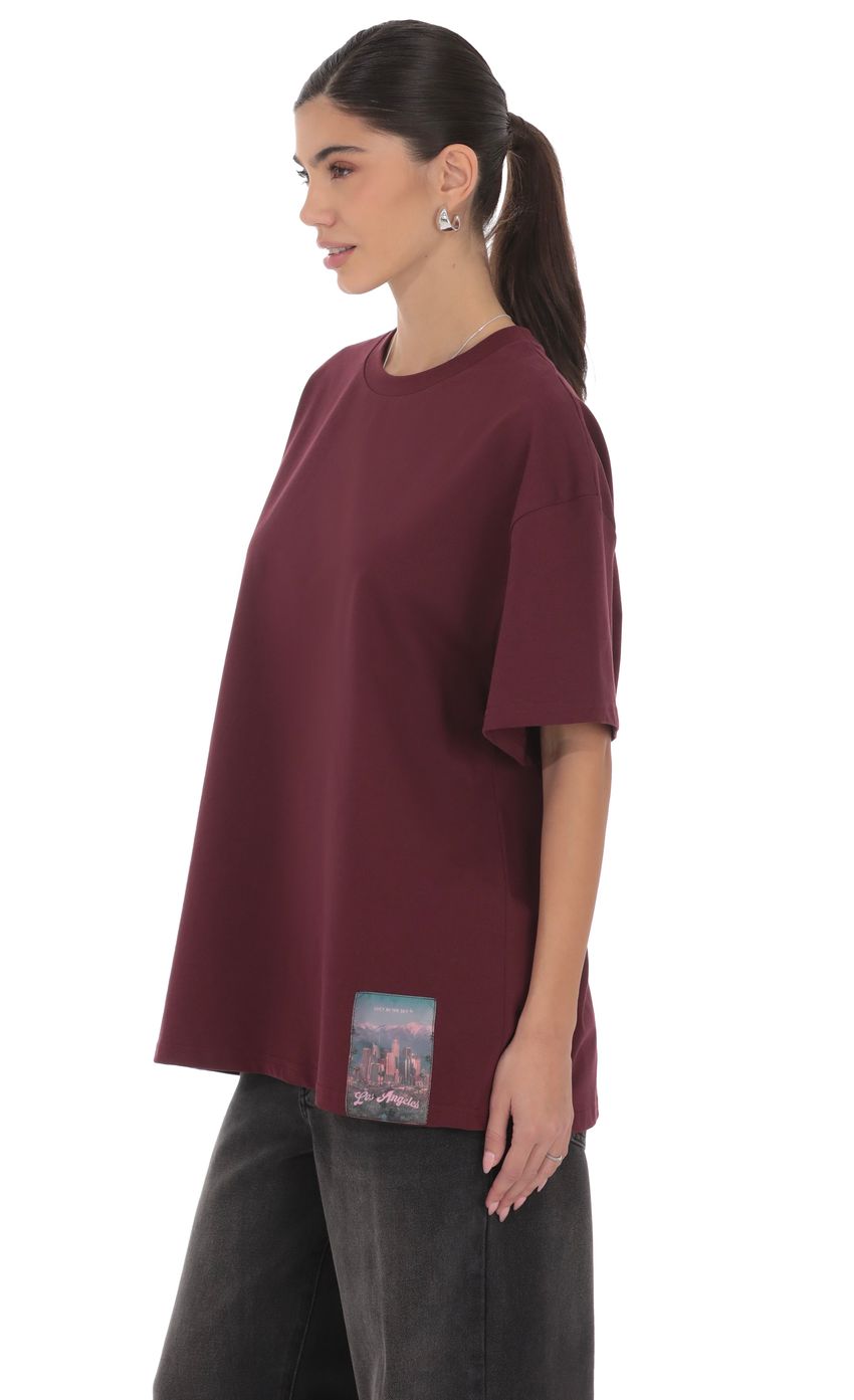 Lucy Graphic T Shirt in Burgundy