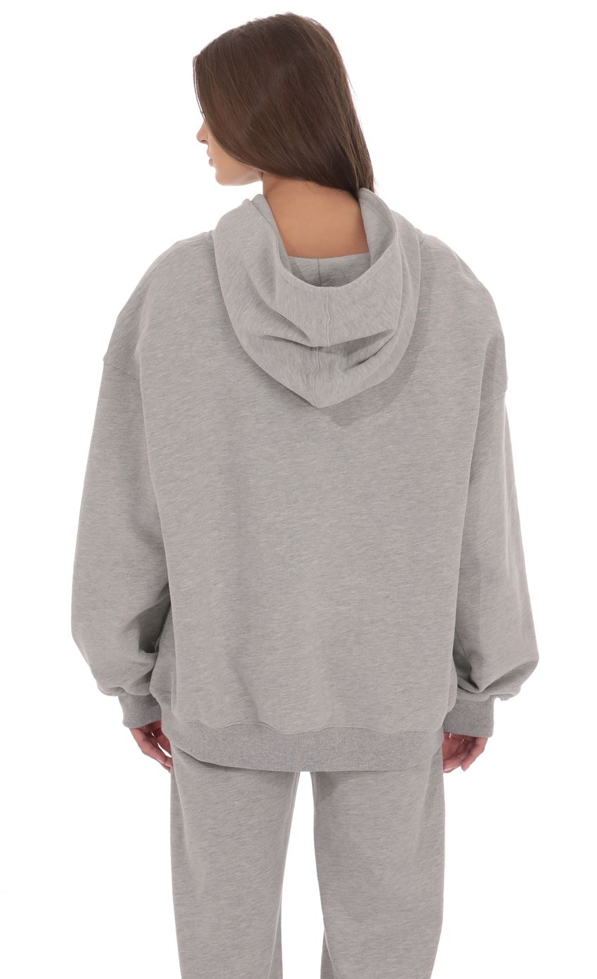 Fleece Lucy Hoodie in Grey