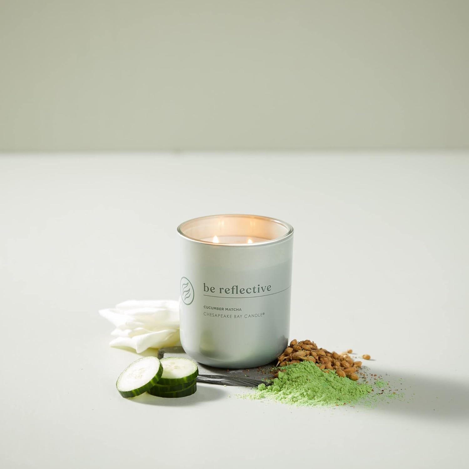 Candle Intentions Collection Candle Be Reflective Take time to look inward Cucumber Matcha 13 oz Home Décor
