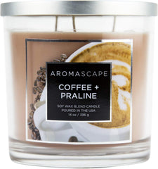 Aromascape PT41461 3 Wick Scented Jar Candle Coffee Praline 14 Ounce