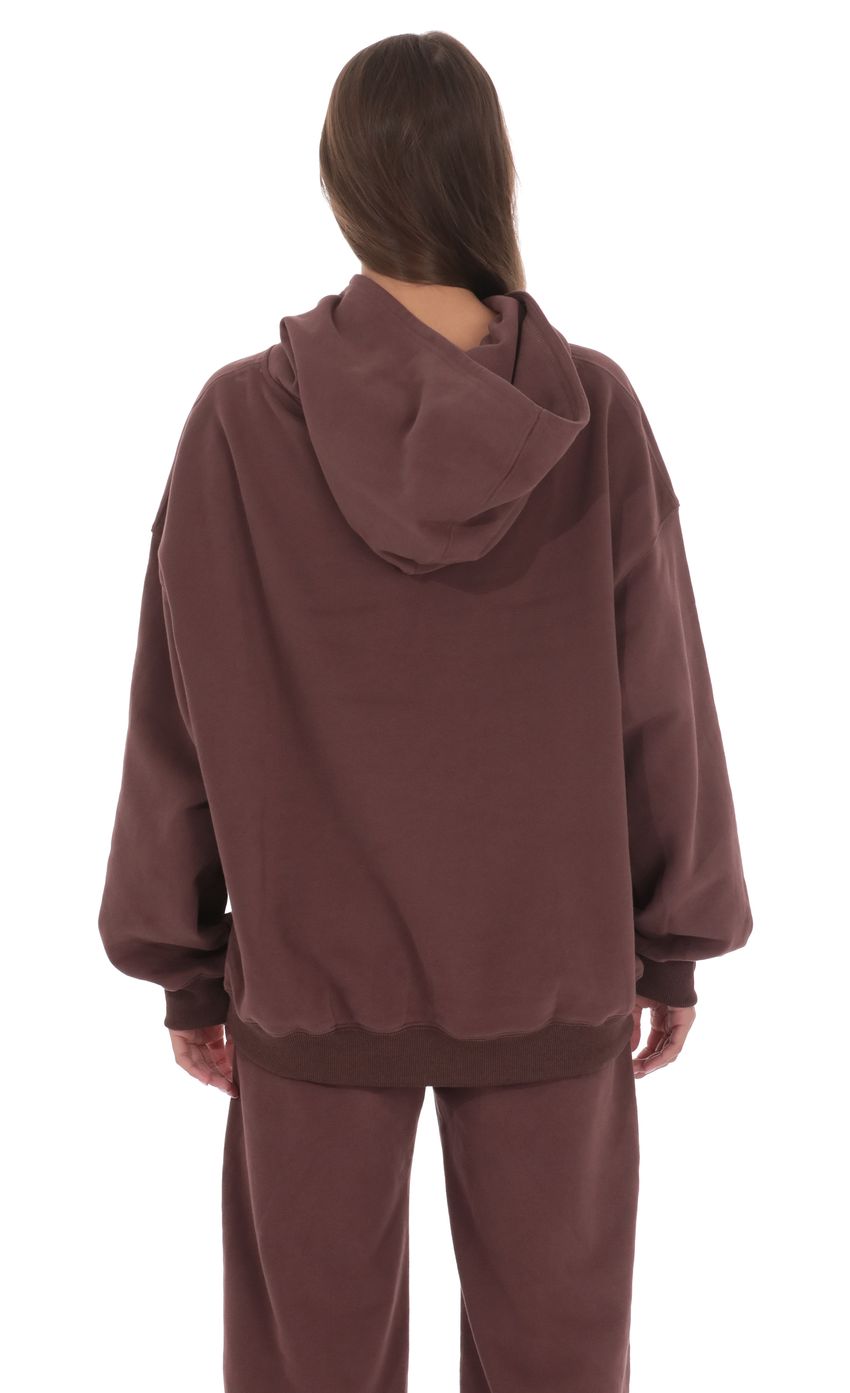 Fleece Lucy Hoodie in Brown
