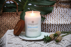 Candle Scented Candle Sea Salt Coconut Large Jar 19 Ounce