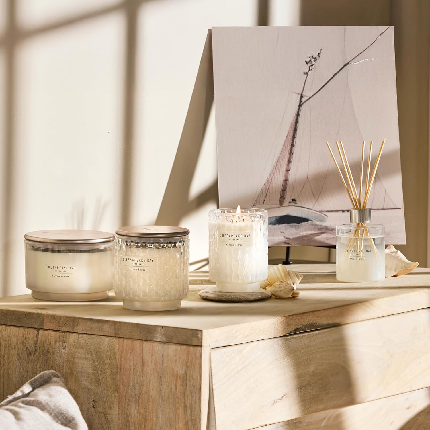 Reed Diffuser 57oz Salted Sands Scent Mood Evoking Sea Glass Inspired Jar Room Filling Fragrance Made with Essential Oils Coastal Fragrance for Home Décor or Gifting