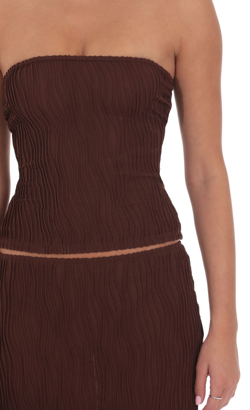 Textured Tube Top in Brown