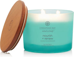 Candle Mind Body 3 Wick Coffee Table Jar Candle Nourish Renew Coconut Sandalwood