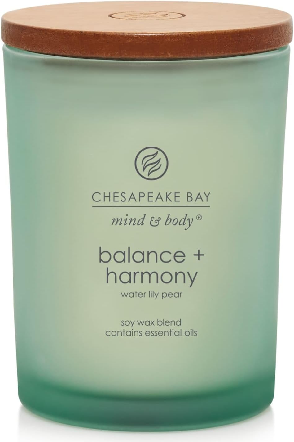 Balance Harmony Scented Candle Water Lily Pear Fragrance 50 Hours Burn Time Warm Decorative Soy Wax Blend