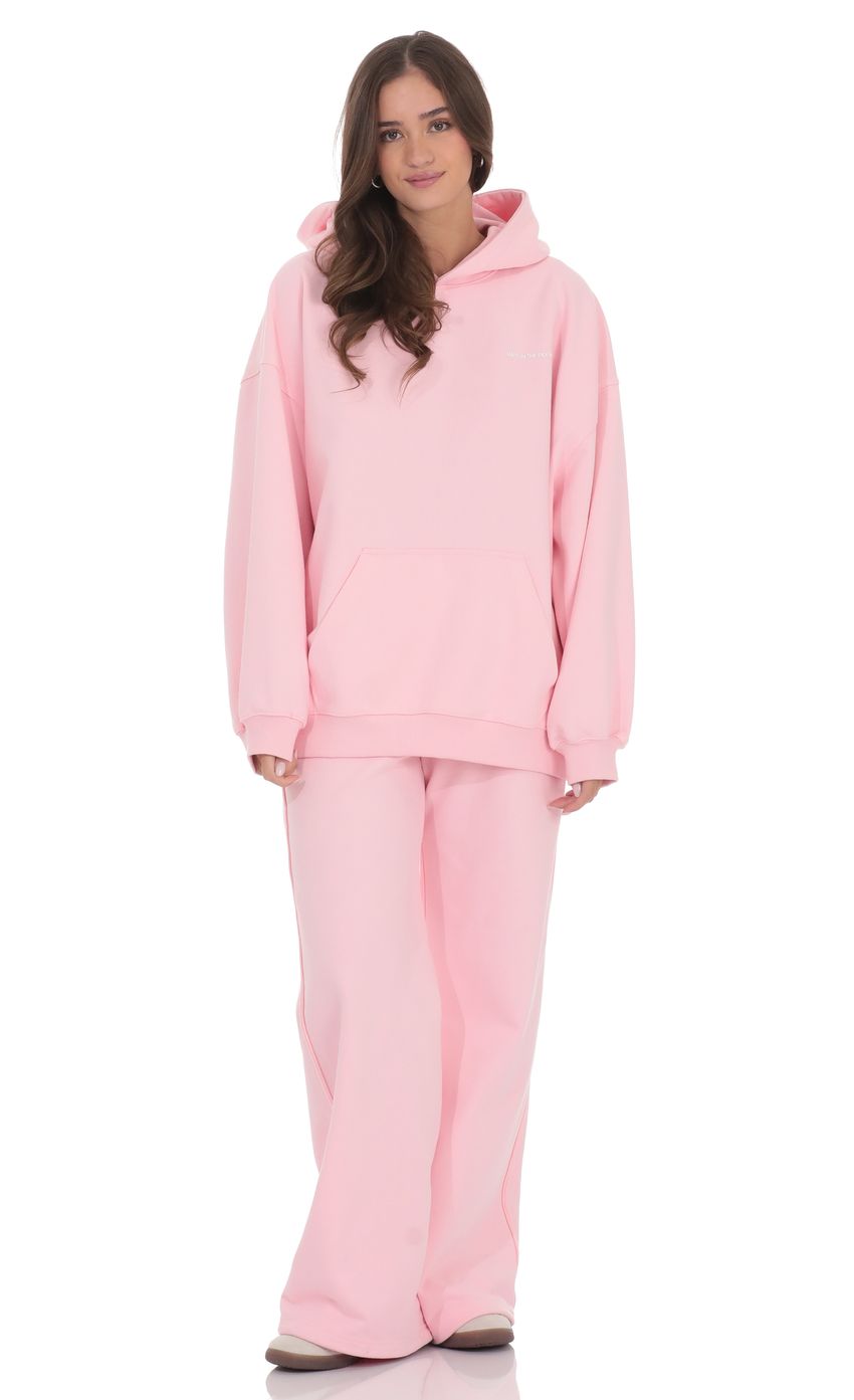 Los Angeles Print Hoodie in Pink