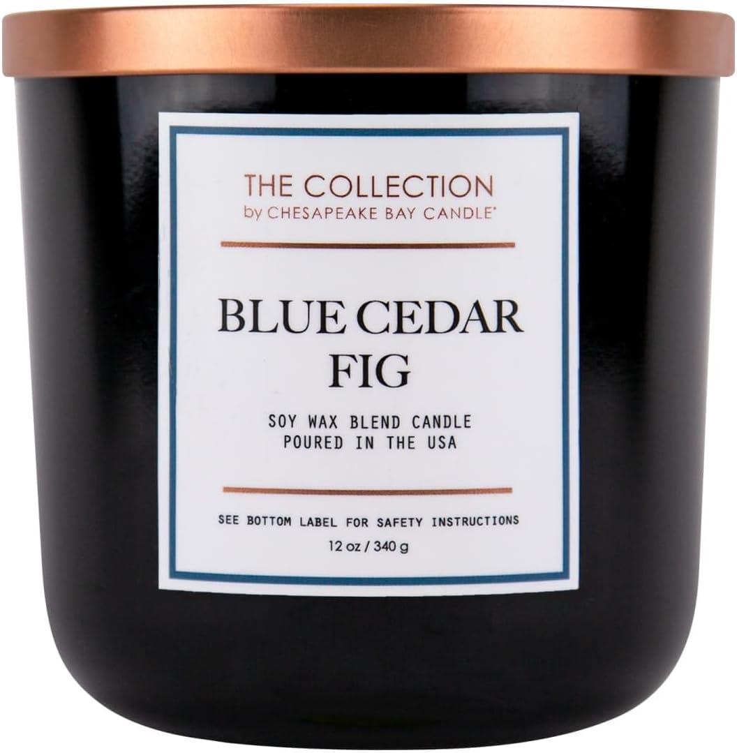 Candle TA35215 The Collection Two Wick Scented Candle Blue Cedar Fig Home Décor