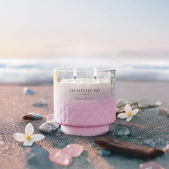 11oz Ocean Blossom Scented Candle Mood Evoking Fragrance Textured Sea Glass Inspired Jar Premium Soy Blend Wax with Essential Oils Coastal Fragrance for Home Décor or Gifting