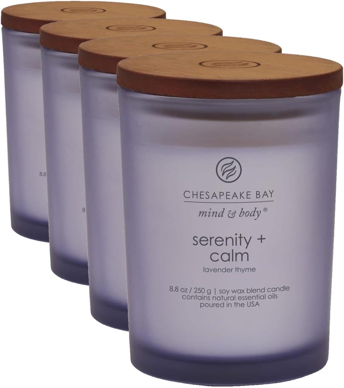Candle Medium Jar Scented Candle Serenity Calm Lavender Thyme Home Décor Orange Gifting Idea Burn Time of 50 Hours Pack of 4