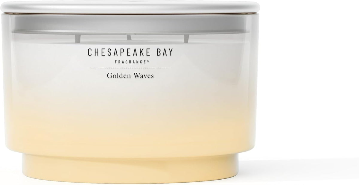 145oz Golden Waves Scented Candle Mood Evoking Fragrance Sea Glass Inspired Jar Premium Soy Blend Wax with Essential Oils Coastal Fragrance for Home Décor or Gifting