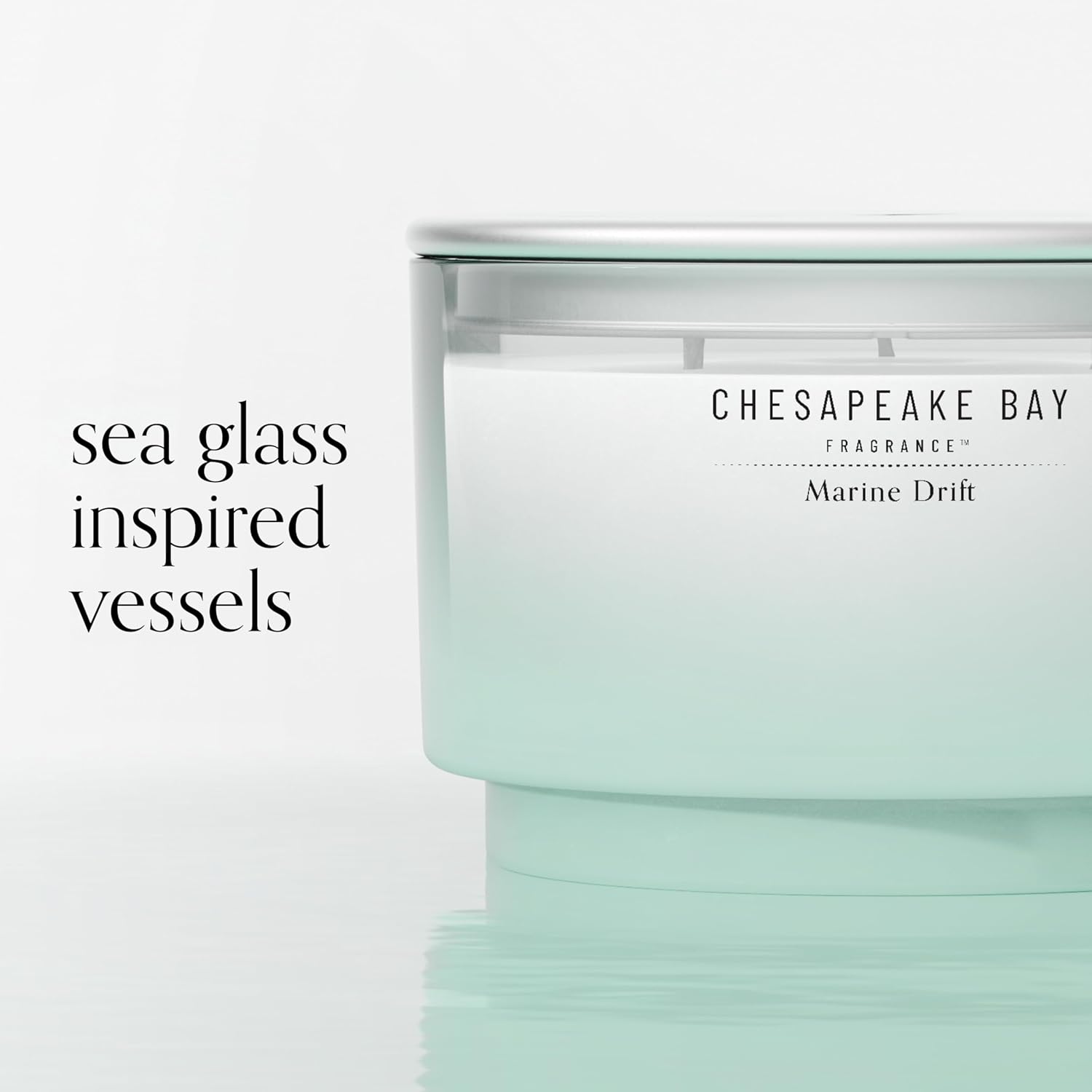 145oz Marine Drift Scented Candle Mood Evoking Fragrance Sea Glass Inspired Jar Premium Soy Blend Wax with Essential Oils Coastal Fragrance for Home Décor or Gifting