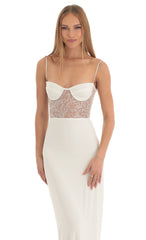 Shimmer Maxi Dress in White