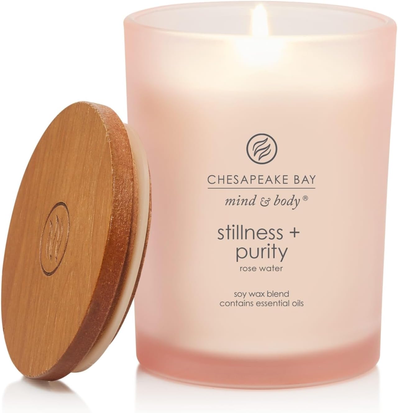 Candle Scented Candle Stillness Purity Rose Water Medium Jar 8 Ounce Home Décor