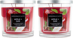 Aromascape 3 Wick Scented Jar Candle Apple Oak 2 Pack