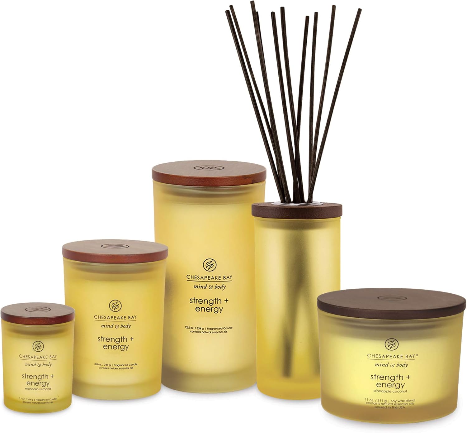 Candle Reed Diffuser Strength Energy Pineapple Coconut